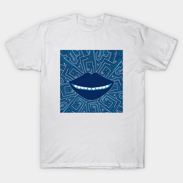 Amazing Smile Mouth Blue T-Shirt by so_celia